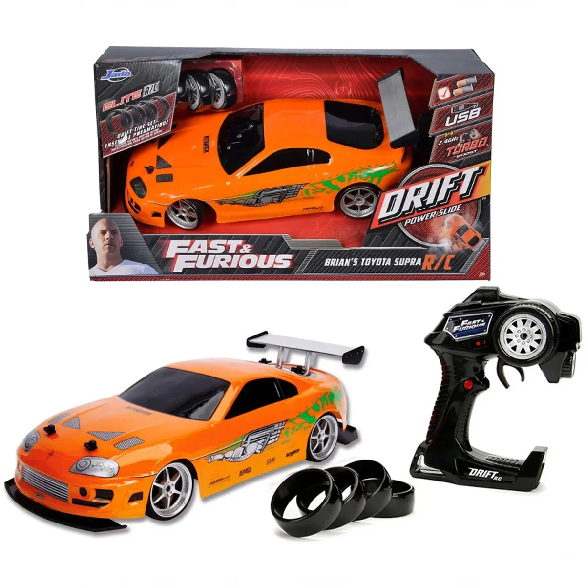 1:10 Fast & Furious 1995 Remote Control Brian's Toyota Supra Drift Turbo Car