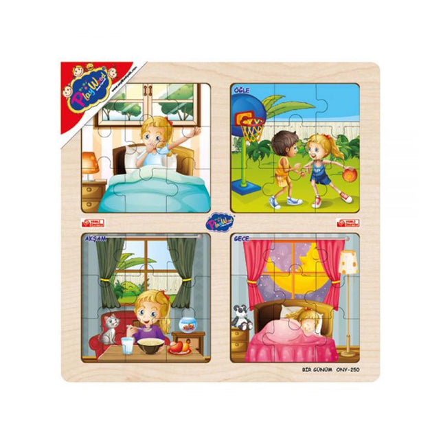 Wooden Educational 4-Piece Puzzle