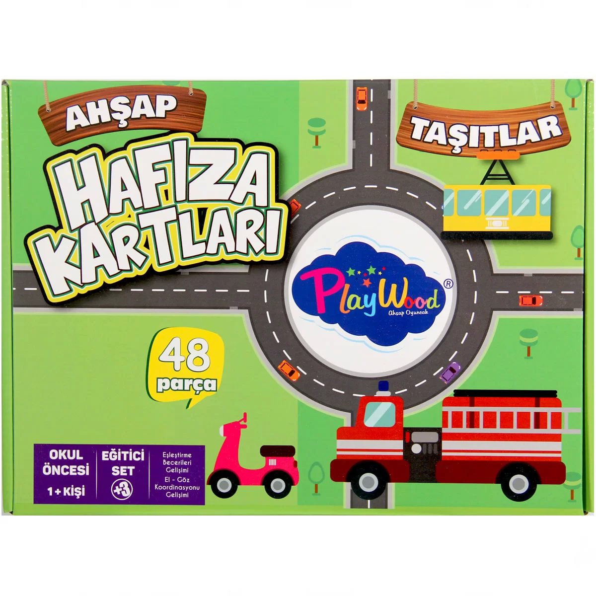 Playwood Wooden Memory Cards Vehicles