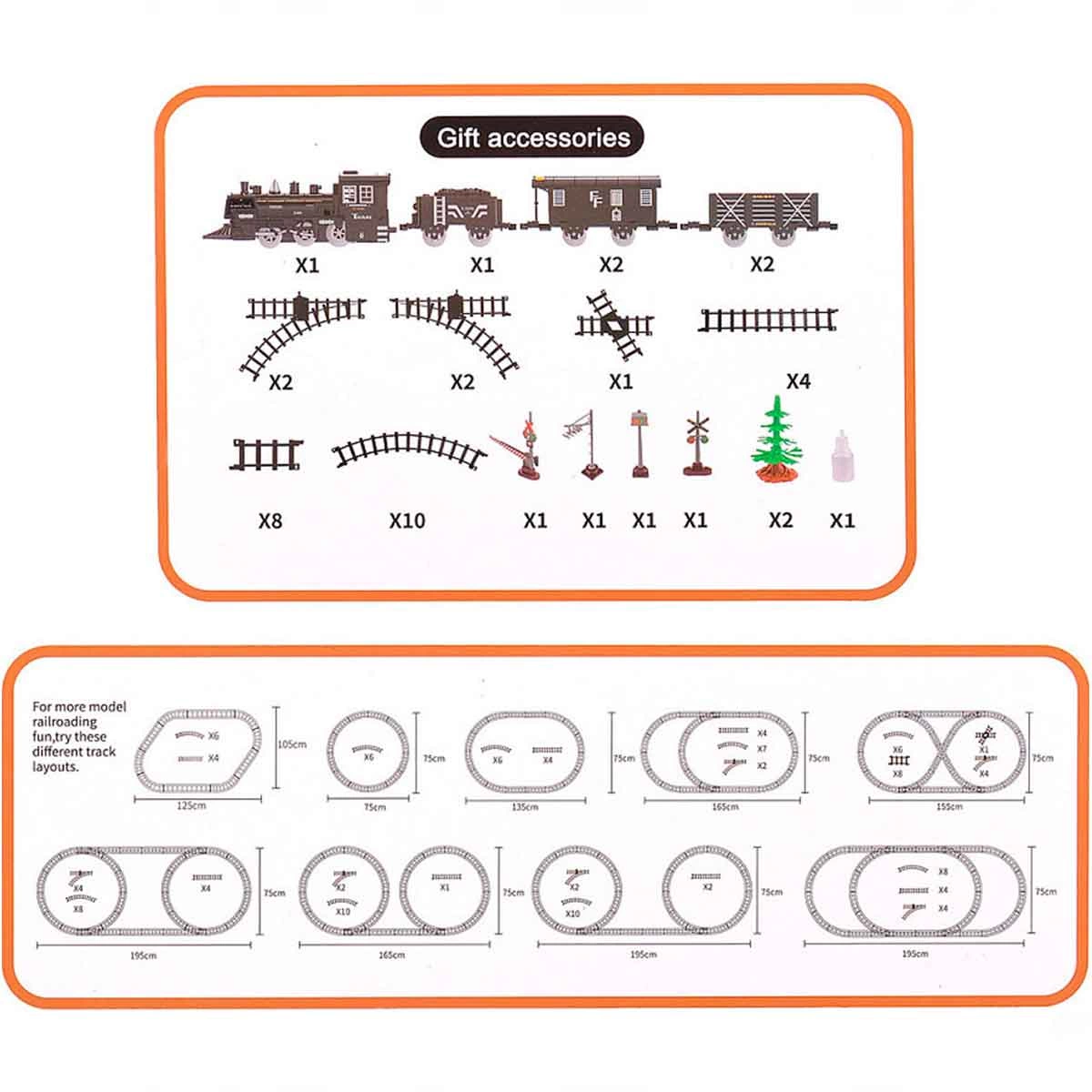 Classic Steam Battery Operated Train Set 40 Pieces 1603C