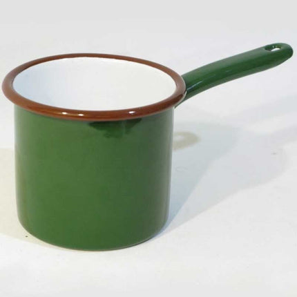 Enameled Metal Handle Milk Jug Army Green