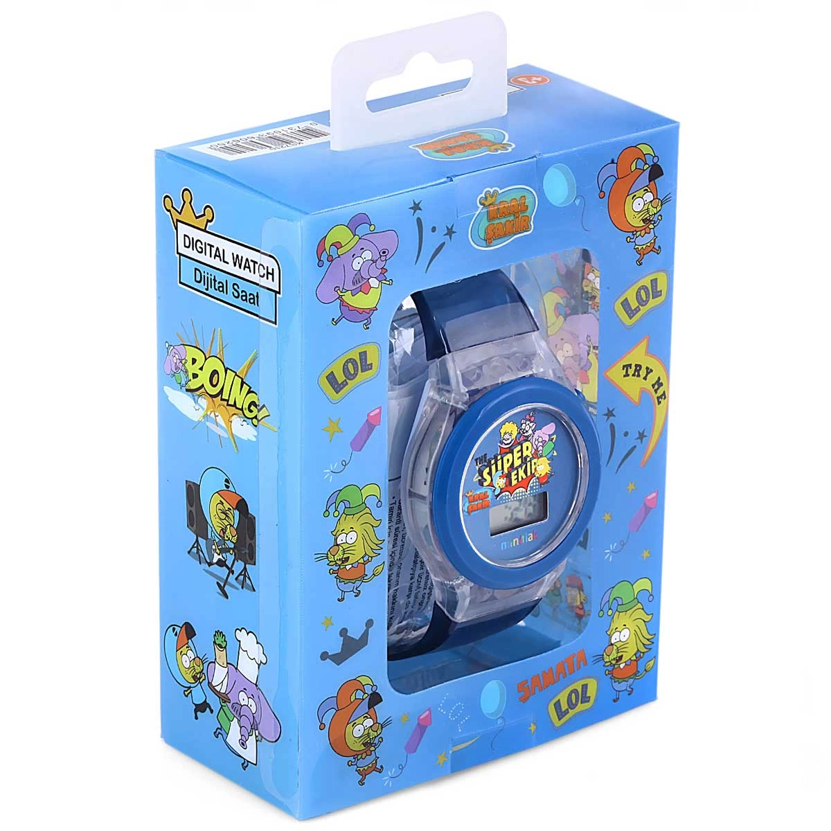MiniFlak Licensed Kral Şakir KS7210 Blue Light Children's Wristwatch