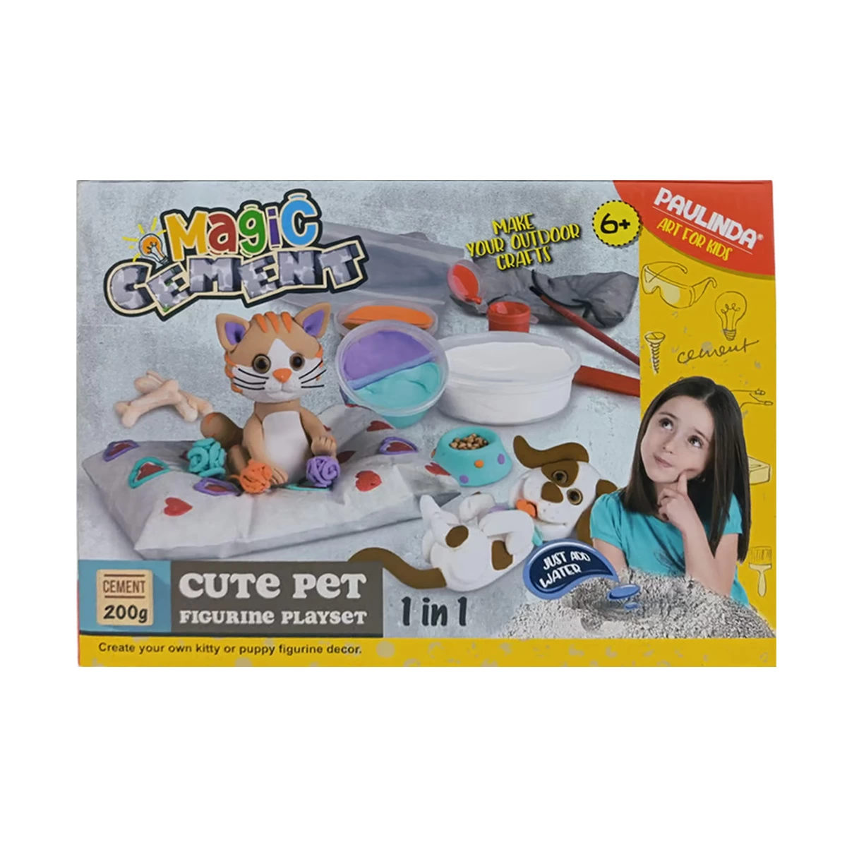 Paulinda Magic Cement Sweet Animal Figures Hobby Set 200 gr