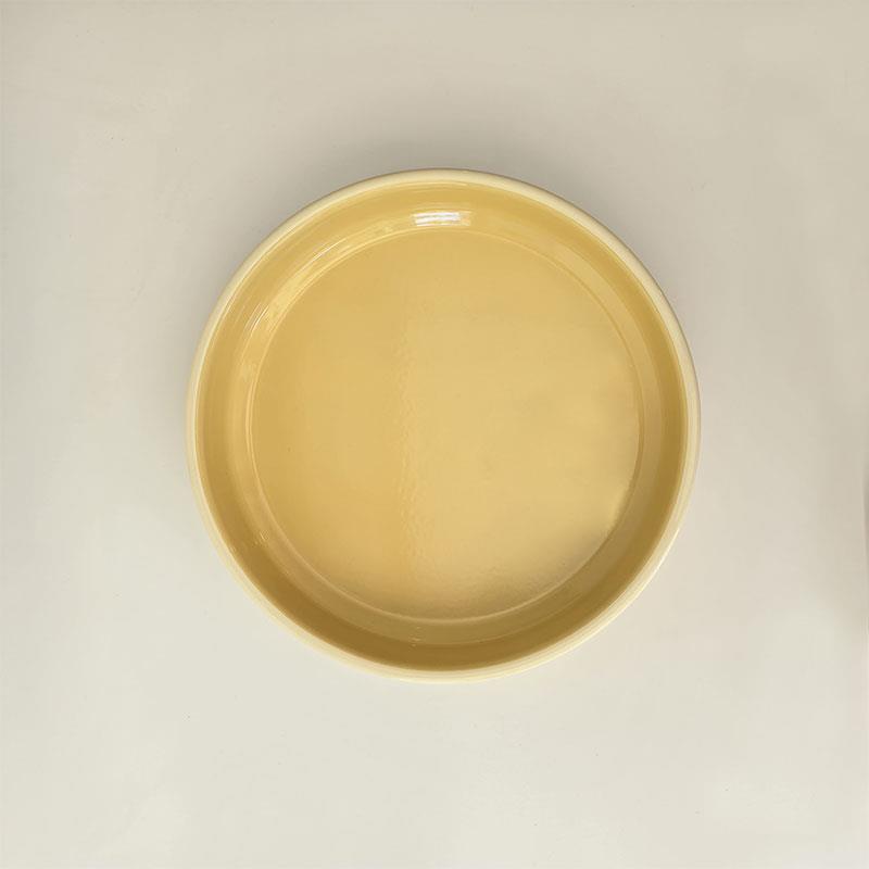Enamel Round Baking Tray Lemon Yellow
