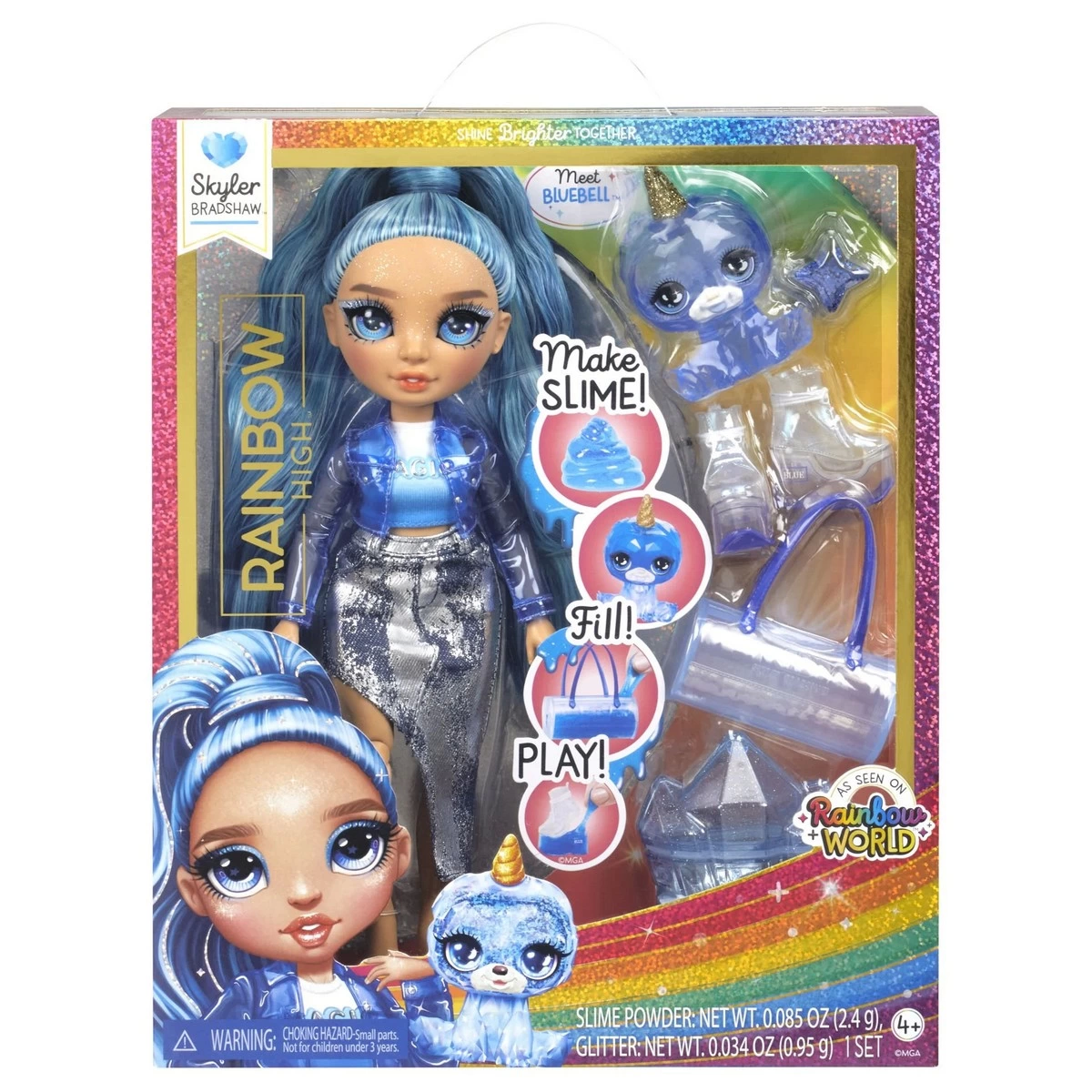 Rainbow High Skyler Glitter Slime and Pet Series Doll