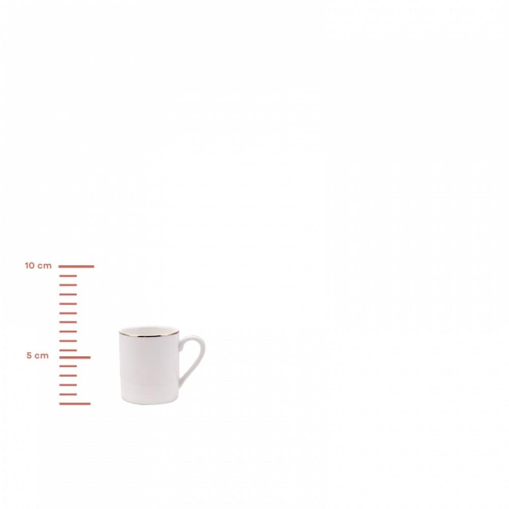 KARACA Elda Turkish Coffee Cup Set for 6 People - 12 Piece Cups with Saucers - Small Porcelain Espresso Set - Ideal for Serving Greek, Arabic Coffee (2.7 fl oz)