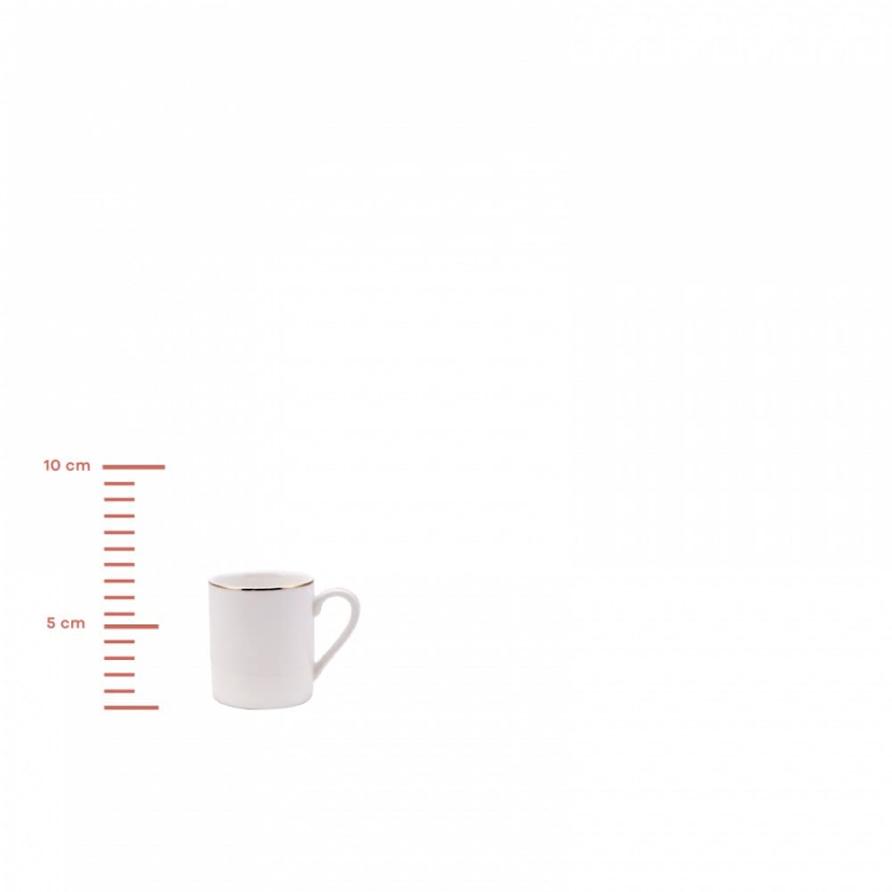 KARACA Elda Turkish Coffee Cup Set for 6 People - 12 Piece Cups with Saucers - Small Porcelain Espresso Set - Ideal for Serving Greek, Arabic Coffee (2.7 fl oz)