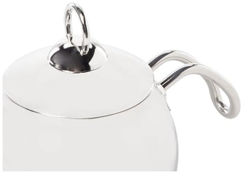 Karaca Adelya Stainless Steel Induction Teapot Set with 0.65L Teapot & 1.1L Tea Kettle, Traditional Turkish Tea Set Brewing System, Dishwasher Safe, Silver