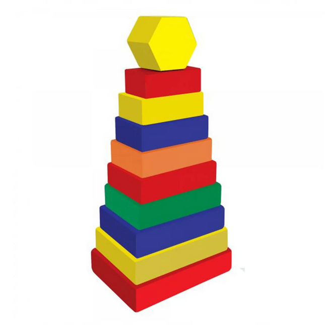 Playwood Wooden Rectangular Colored Tower