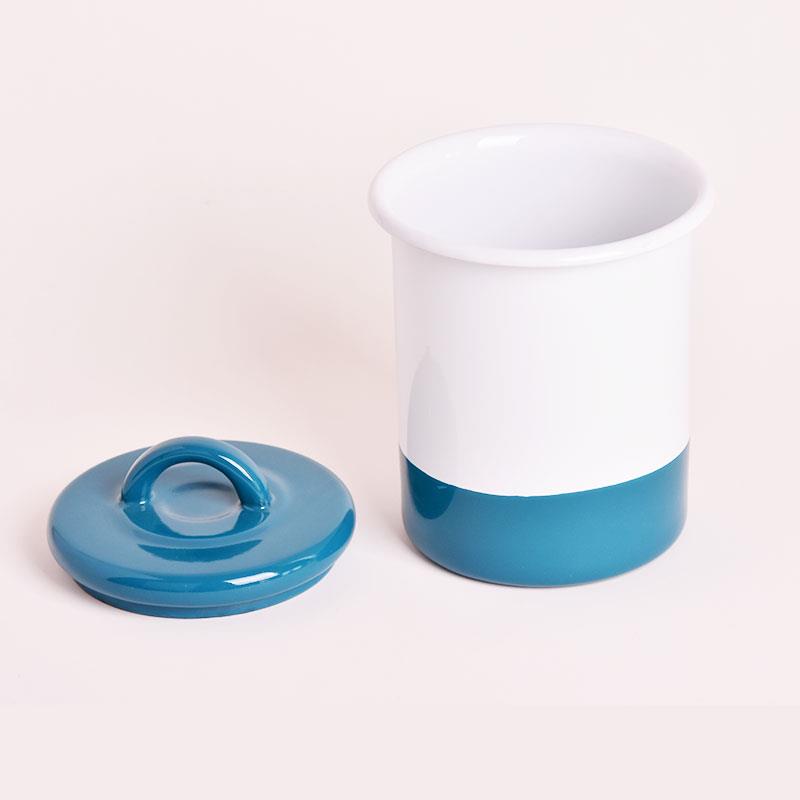 Enamel Jar No. 3 Blue White