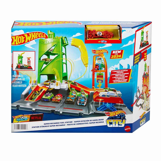 Hot Wheels Electric Vehicle Charging Station Playset HTN79
