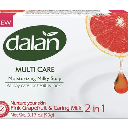 Dalan Multi Care Moisturizing Soap 2 in 1 (Pink Grapefruit & Caring Milk, 6 Pack)