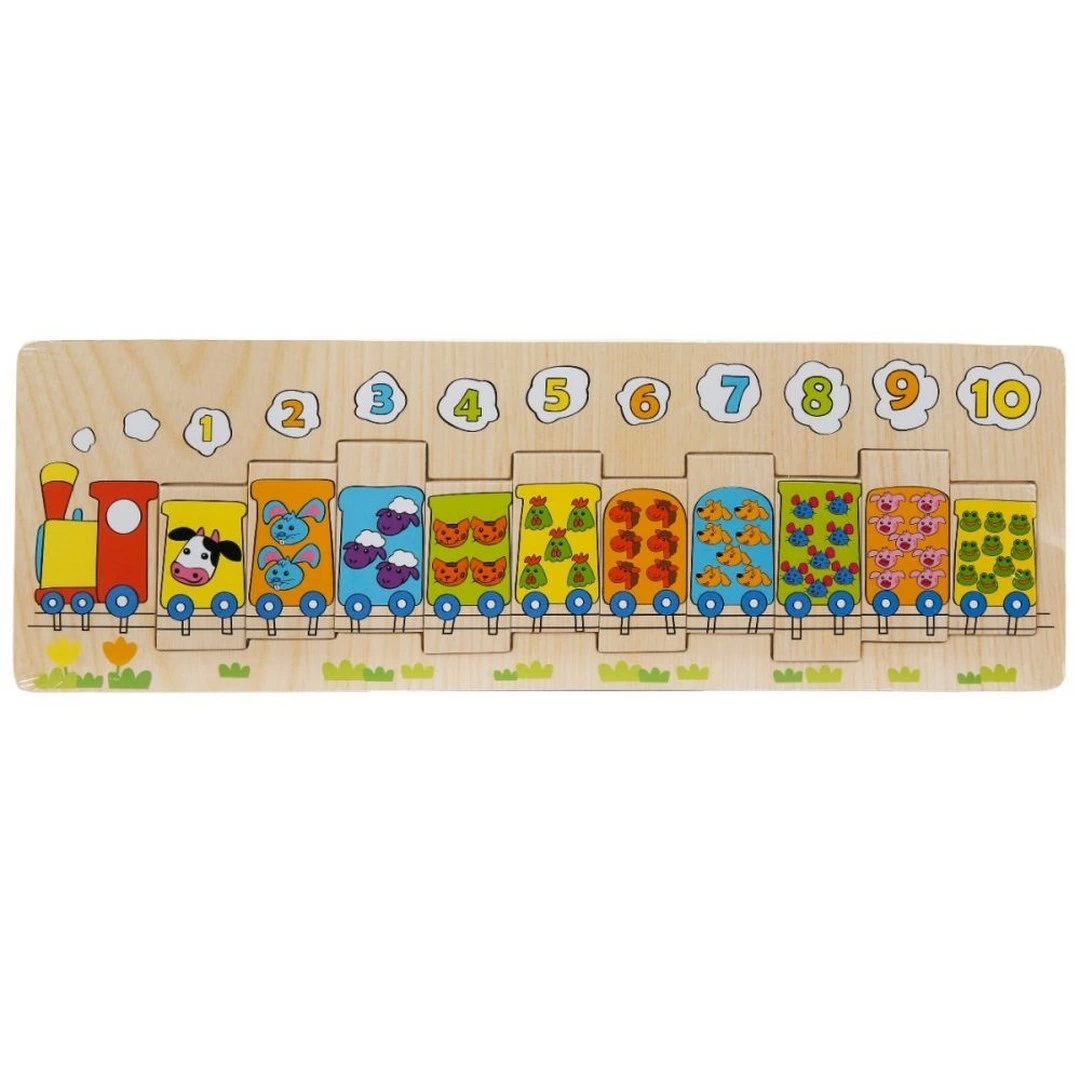 Wooden Numbered Trains 10 Pieces