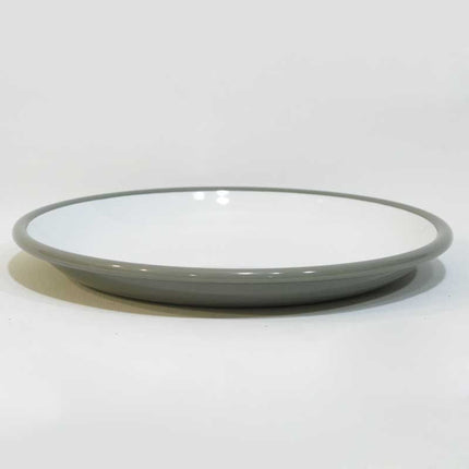 Enamel Deep Flat Plate 25 cm Gray