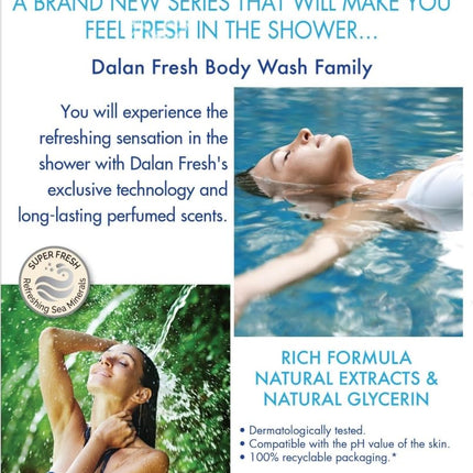 Dalan Natural Extracts Body Wash, with Fresh Pink Grapefruit & Aloe Vera & Sea Minerals, 15.2 fl oz (3 Pack, Grapefruit)