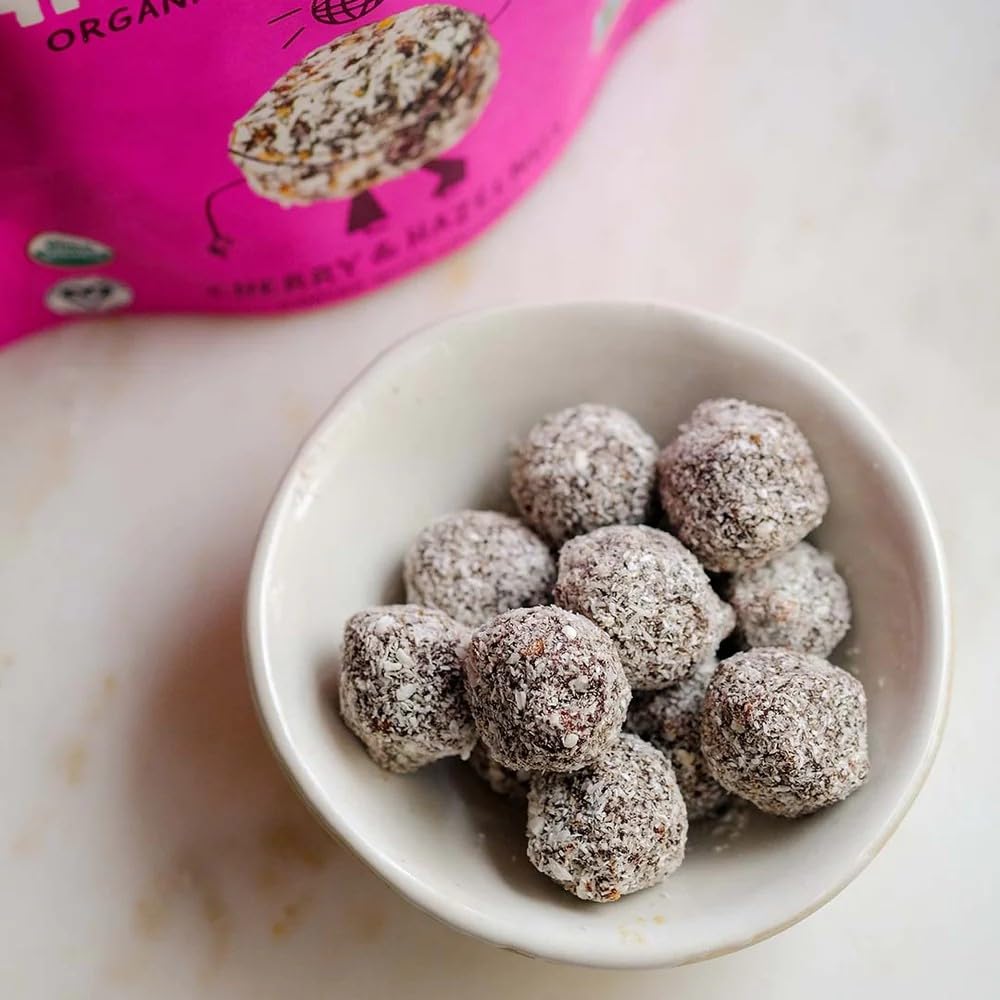 Sunny Fruit 100% RAW Fruit & Nut Snacks, Cherry & Hazelnut, 1-Pack (9 Balls Per Bag) | Healthy, Convenient, On-the-Go Energy Balls | ORGANIC, VEGAN, GLUTEN-FREE, KOSHER, NO ADDED SUGAR