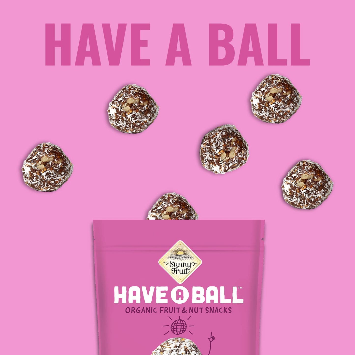 Sunny Fruit 100% RAW Fruit & Nut Snacks, Cherry & Hazelnut, 1-Pack (9 Balls Per Bag) | Healthy, Convenient, On-the-Go Energy Balls | ORGANIC, VEGAN, GLUTEN-FREE, KOSHER, NO ADDED SUGAR