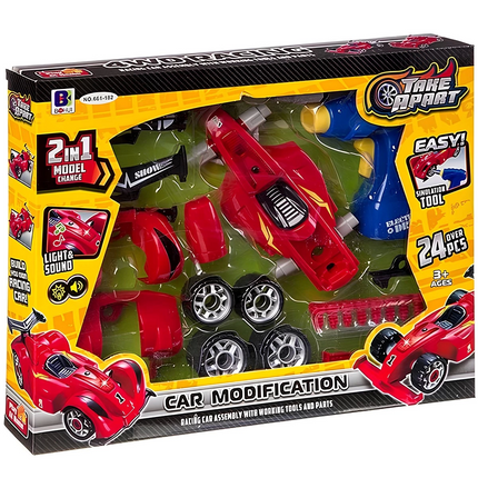 Formula F1 Car Modification Kit with Drill, Sound, Light, Removal and Installation