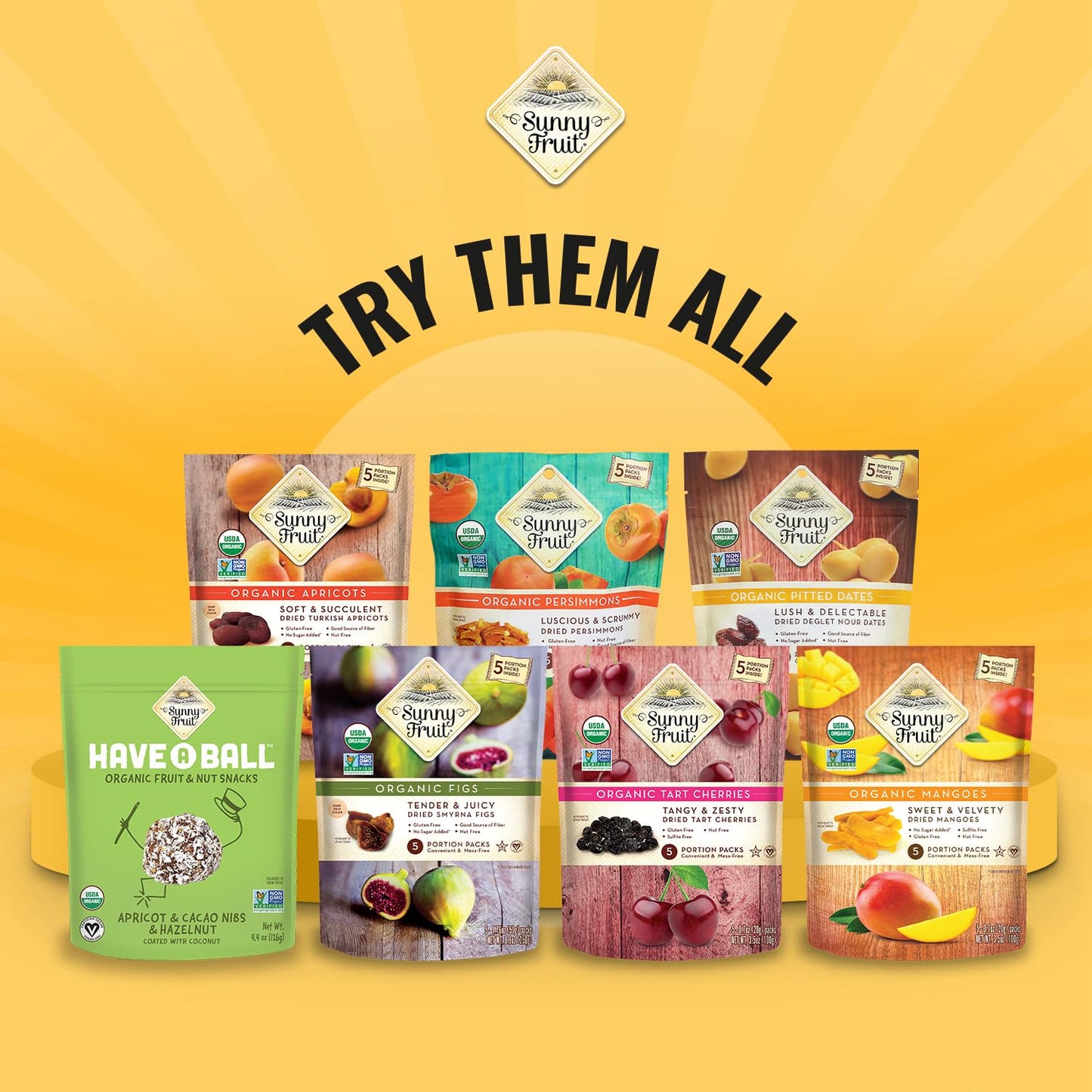Sunny Fruit 100% RAW Fruit & Nut Snacks, Cherry & Hazelnut, 1-Pack (9 Balls Per Bag) | Healthy, Convenient, On-the-Go Energy Balls | ORGANIC, VEGAN, GLUTEN-FREE, KOSHER, NO ADDED SUGAR