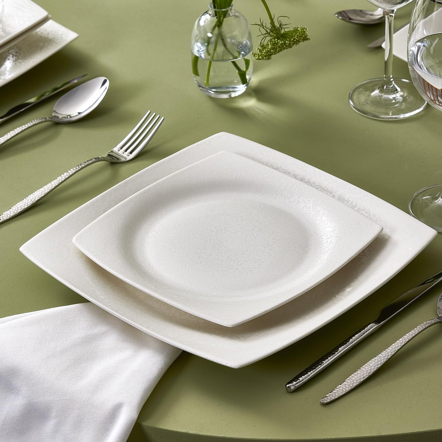 Karaca New Flava 24 Piece Porcelain Dinnerware Set for 6 People, Elegant Porcelain Dishware with Dinner, Pasta, Side Plates, Bowls, Kitchen Essentials Durable, Resistant, Ideal for Dinner Serving