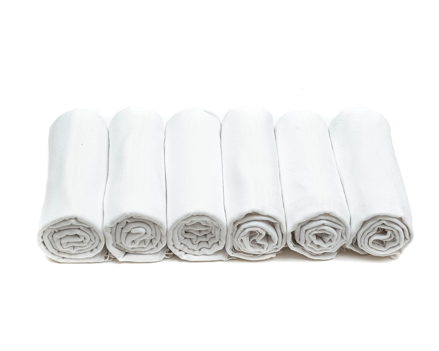 HAVLULAND Turkish Beach Towels Oversized -100% Turkish Cotton Super Soft Lightweight - Absorbent and Quick Drying Bath Towel - Sand Free Beach Towel - Turkish Towels for Adults (White, 6 Pack)