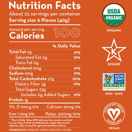 Sunny Fruit Soft Organic Turkish Dried Apricots, 2 Pound Bulk Bag | Healthy, Sweet Snack | ORGANIC, NON-GMO, VEGAN, HALAL, KOSHER, NO PRESERVATIVES, NO SUGAR ADDED