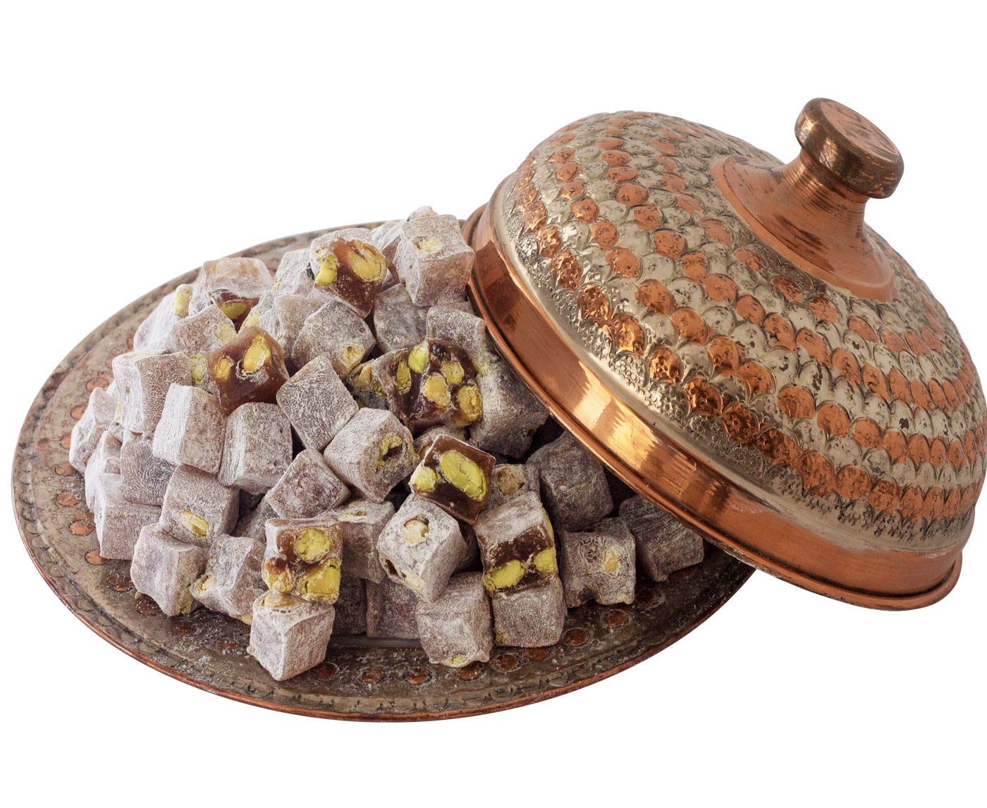 Cerez Pazari Turkish Delight Pistachio Candy, Gourmet Premium Vegan Sweets Small Gift Box, Luxury Traditional Confectionery Loukoumi, Soft Candy Dessert Glucose-Free Lokum, 7.4 oz.