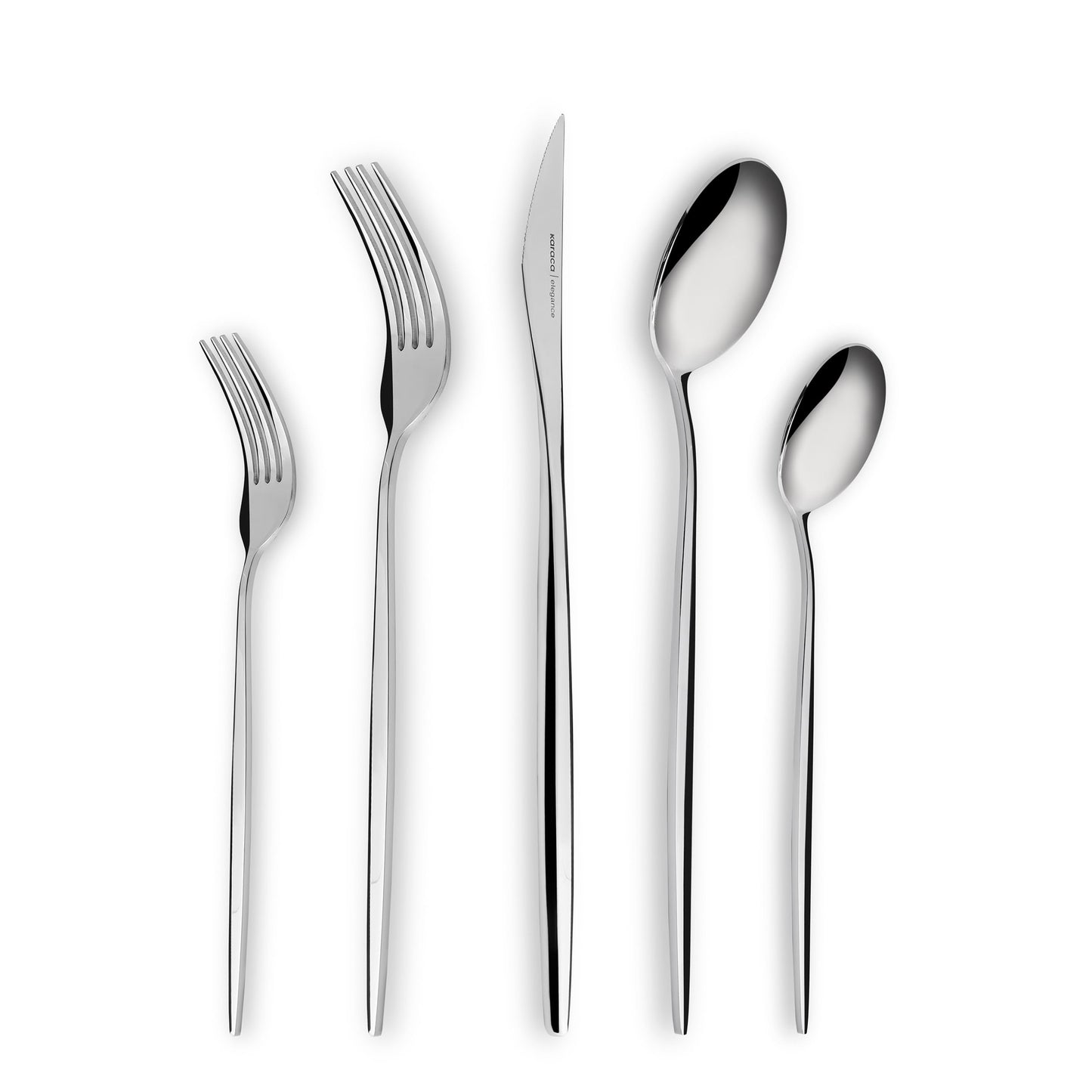 Karaca New Porto Elegance 60-Piece Cutlery Set for 12 People, Tablespoons, Table Forks, Premium Quality, Healthy and Hygienic, Modern Design, Stainless Steel Cutlery Set