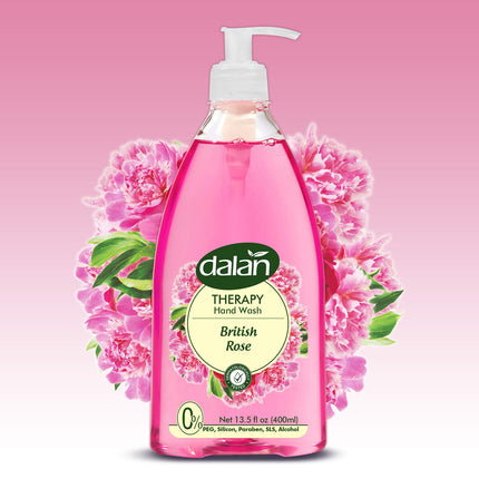Dalan Therapy British Rose Ultra Moisturizing Liquid Hand Soap for Normal and Dry Hands Fresh Clean and Soft Feeling (13.5 Fl Oz / 400 mL (Pack of 1))
