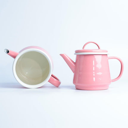 Enamel Teapot Dried Rose