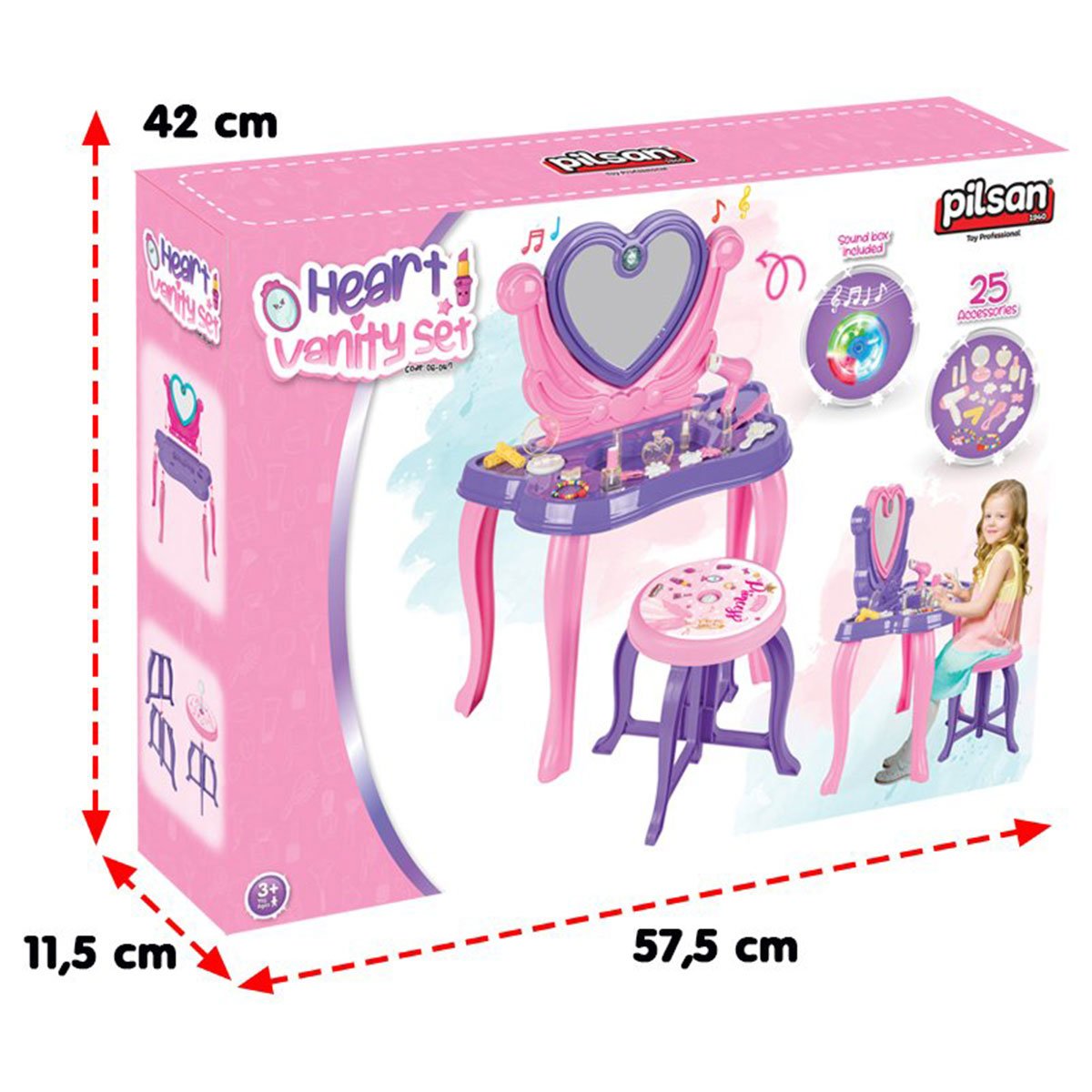 Heart Dressing Table Purple