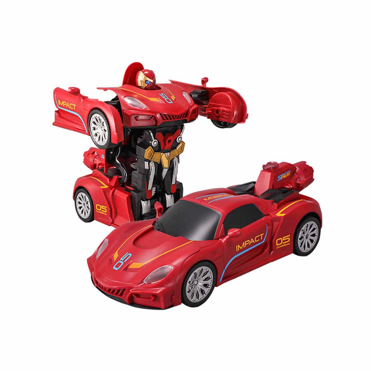 Transforming Robot Racer Remote Controlled Sound and Light Robot