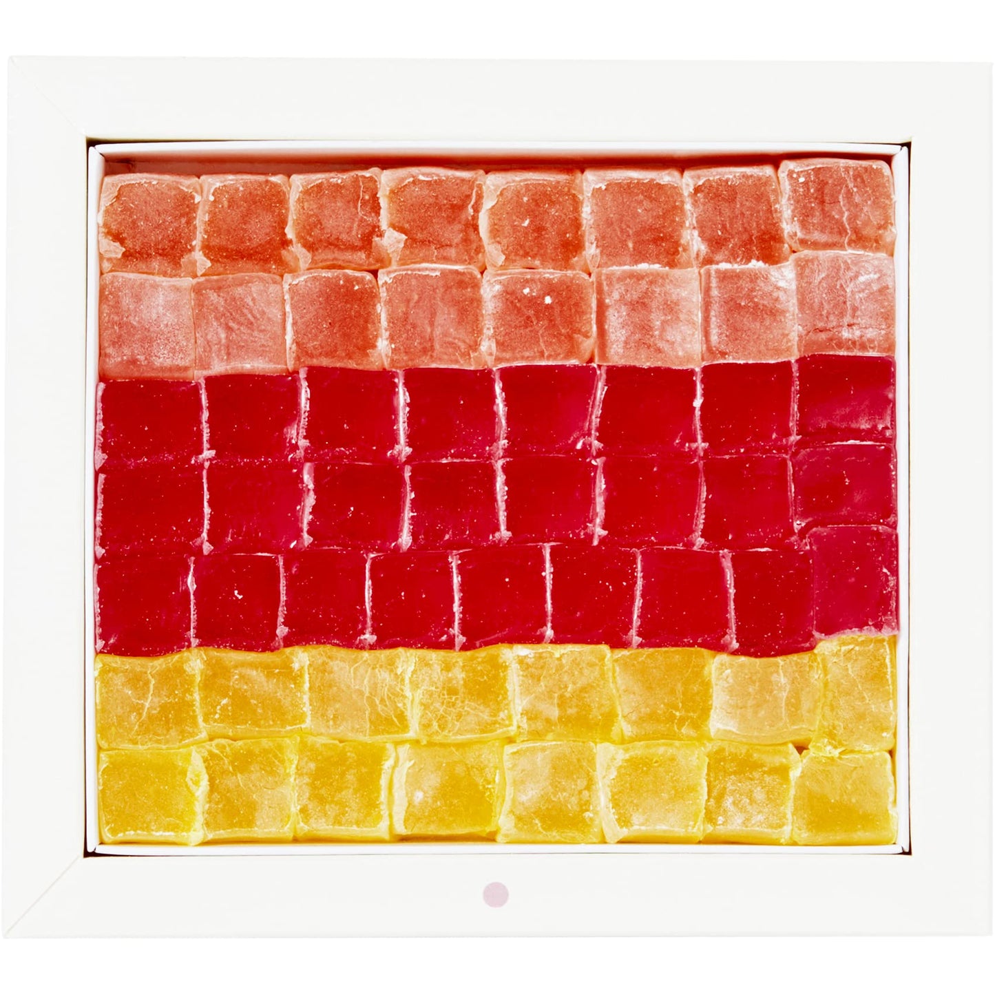 Cerez Pazari Turkish Delight With Rose, Orange, & Lemon Flavors, Gourmet Medium Size Snacks Gift Box, Traditional Confectionery Loukoumi, Vegan Candy Dessert Lokum, No Nuts, 16 oz.