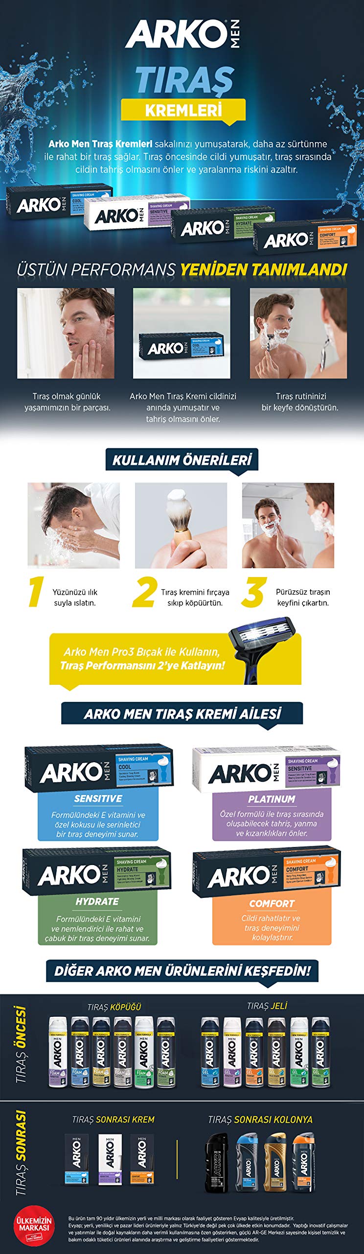Arko Shaving Cream, Moist, 100g (94 ml)