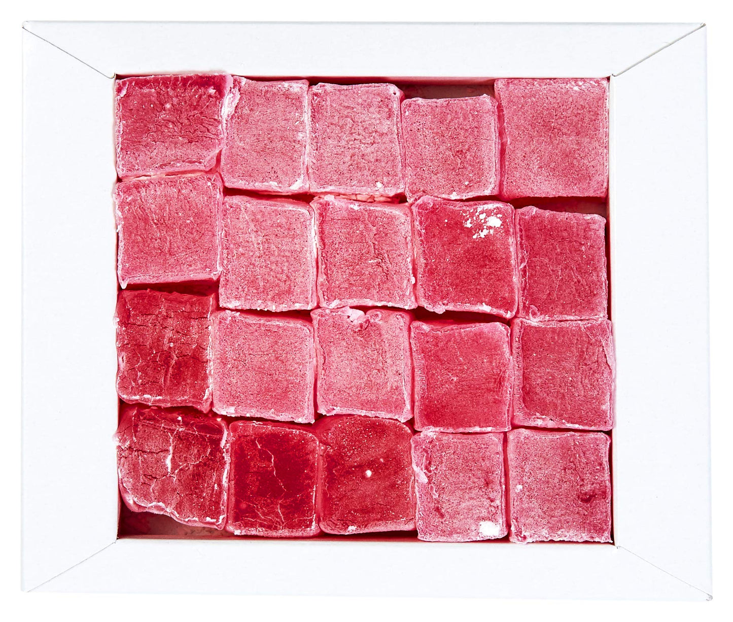 Cerez Pazari Turkish Delight with Pomegranate Flavour 200 gr Gourmet Small Size Snacks Gift Box No Nuts Sweet Luxury Traditional Confectionery Vegan Candy Dessert Glucose Free Lokum Approx.18 Pcs