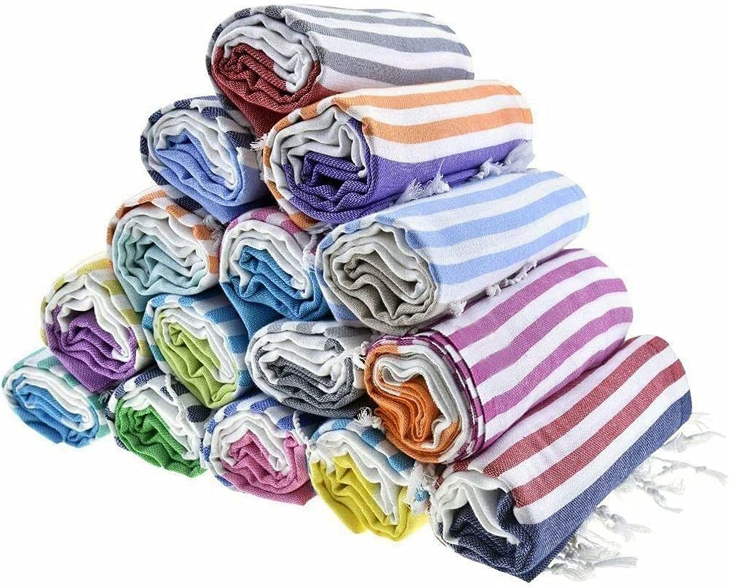 HAVLULAND 4-Pack Turkish Beach Towels – Oversized, Quick-Dry & Sand-Free | Lightweight, Absorbent Bath Towels for Travel, Pool, Vacation & Beach | 40” x 72” Bulk Set