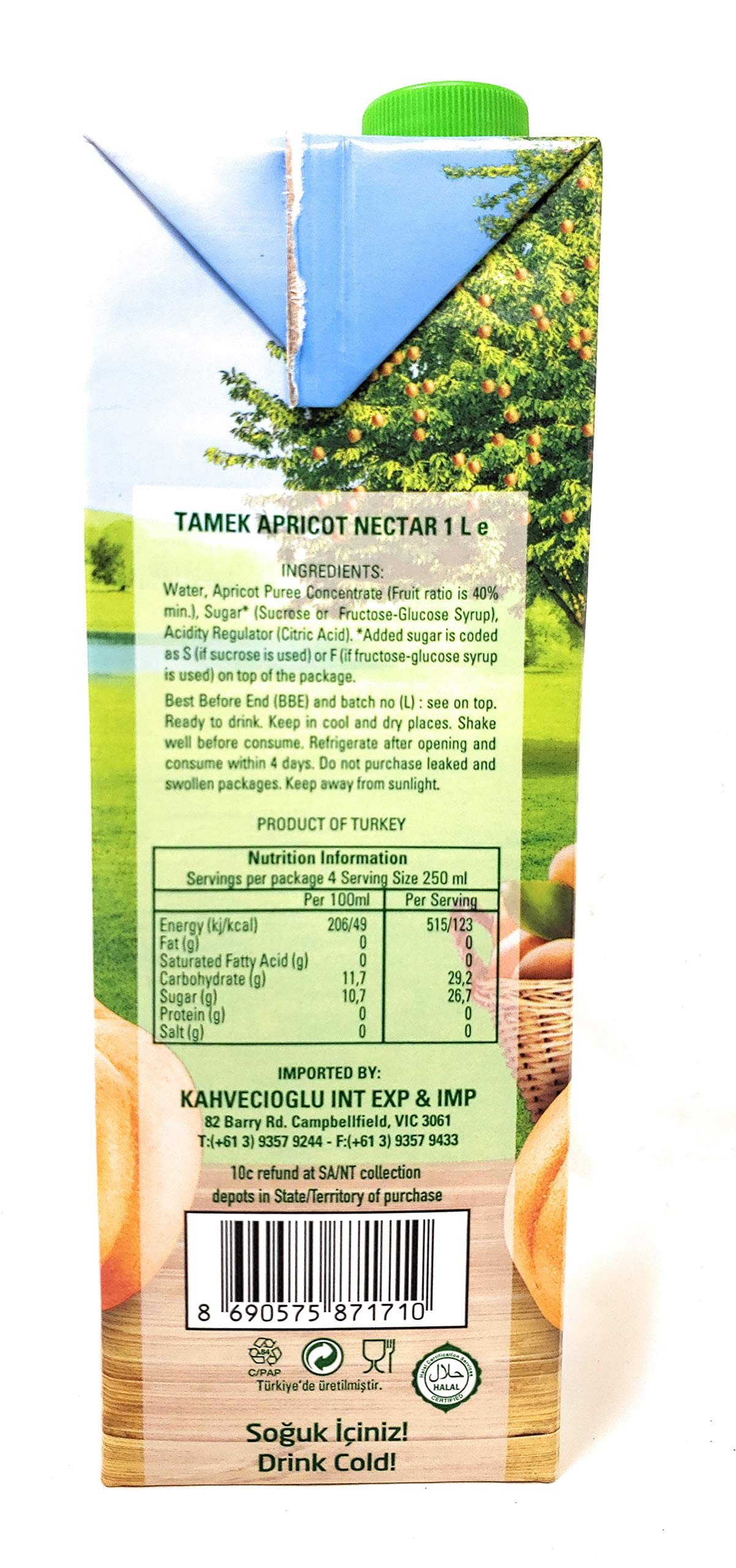Tamek Apricot Nectar Juice (2 Pack, Total of 67.6fl.oz)