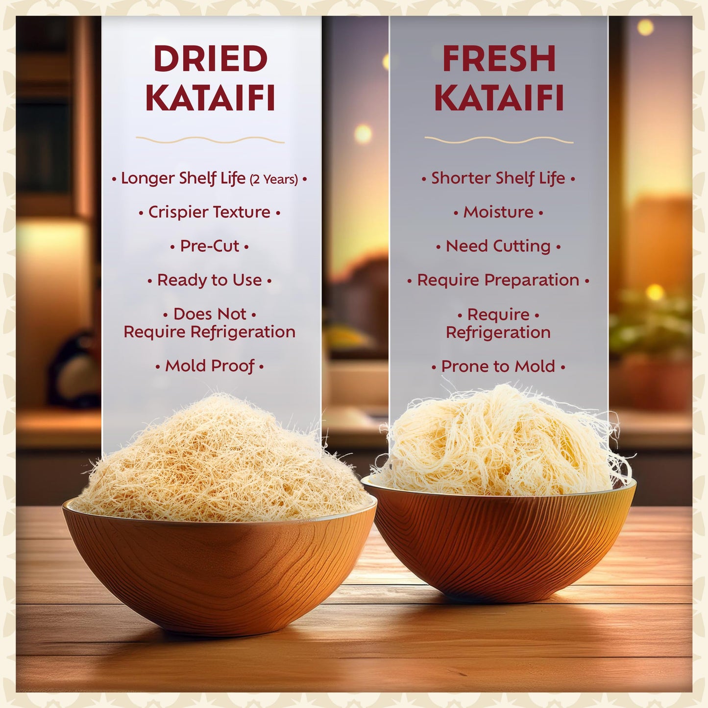 Eastanbul Dried & Chopped Kataifi Shredded Fillo Dough, Kurutulmus Kadayif Pastry Dough, Ingredient for The Viral Dubai Pistachio Chocolate Bar, Shredded Phyllo, Kunafa, Knafeh, Katifi, 500g (1.1lb)