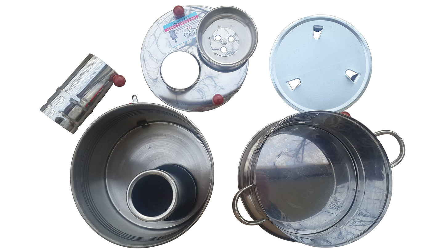 Semaver - Turkish Tea Maker Kettle with single taps -Silver color-chrome & tea makerFree Energy Water Heater Camping Hiking Hunting BBQ Semavor by TURK-SELL