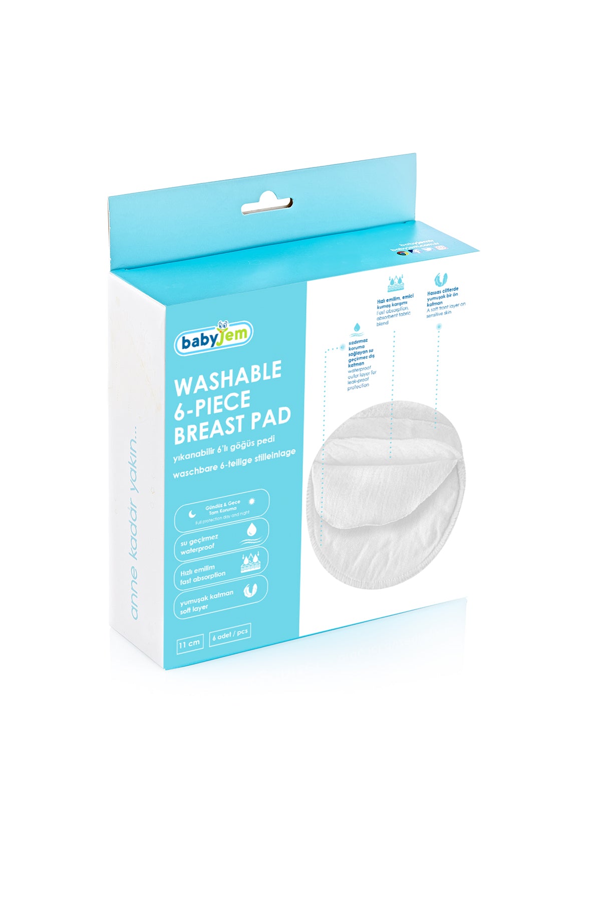 Babyjem washable breast pads / 6 pieces