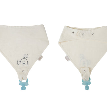 Babyjem 837 muslin bib with pacifier hanger
