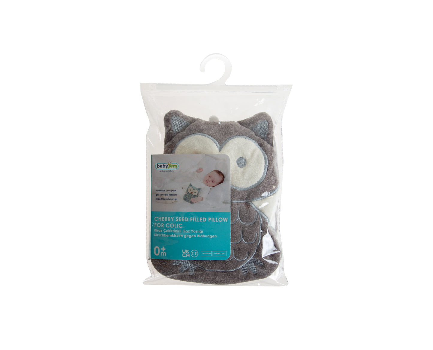 Babyjem velvet colic pillow with cherry core bag owl
