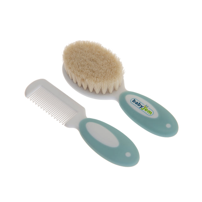 Babyjem brush comb set natural bristle