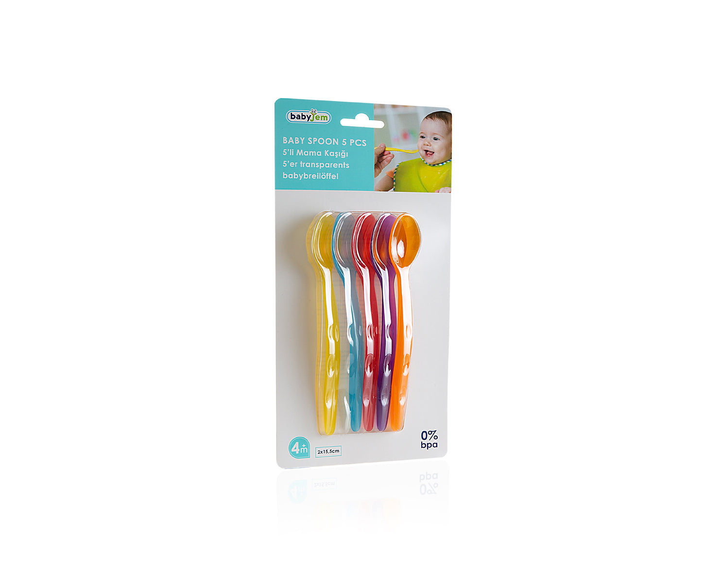 Babyjem feeding spoon mixed colors 5 pieces