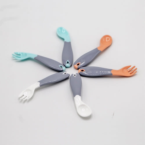 Babyjem plastic angled fork & spoon set