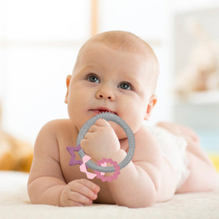 Babyjem silicon ring teether 100% food-grade silicone dishwasher safe 3+ months