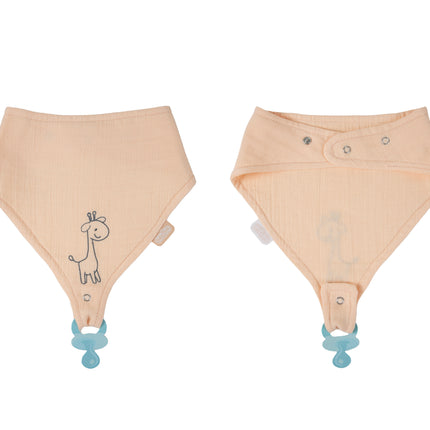 Babyjem 837 muslin bib with pacifier hanger