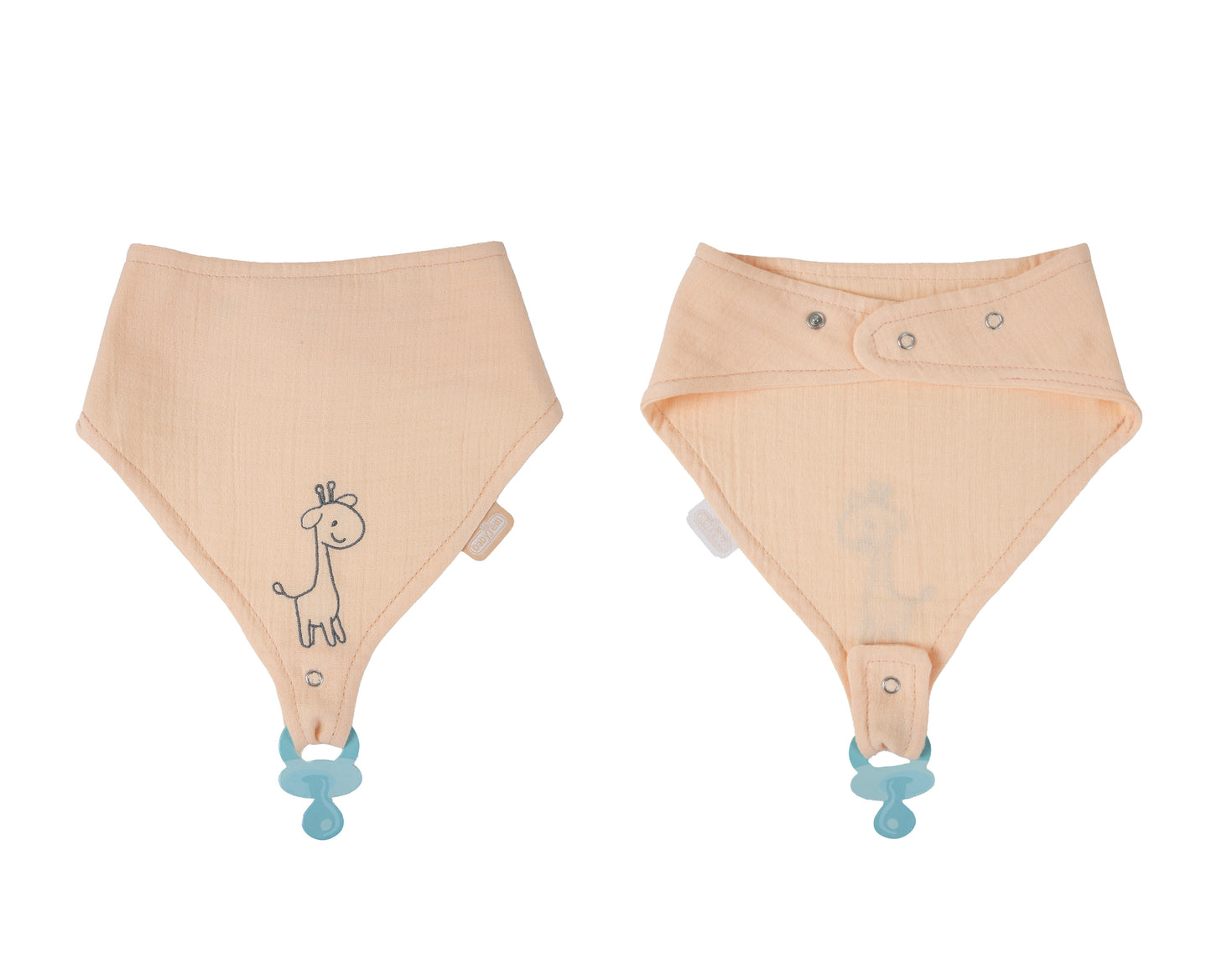 Babyjem 837 muslin bib with pacifier hanger