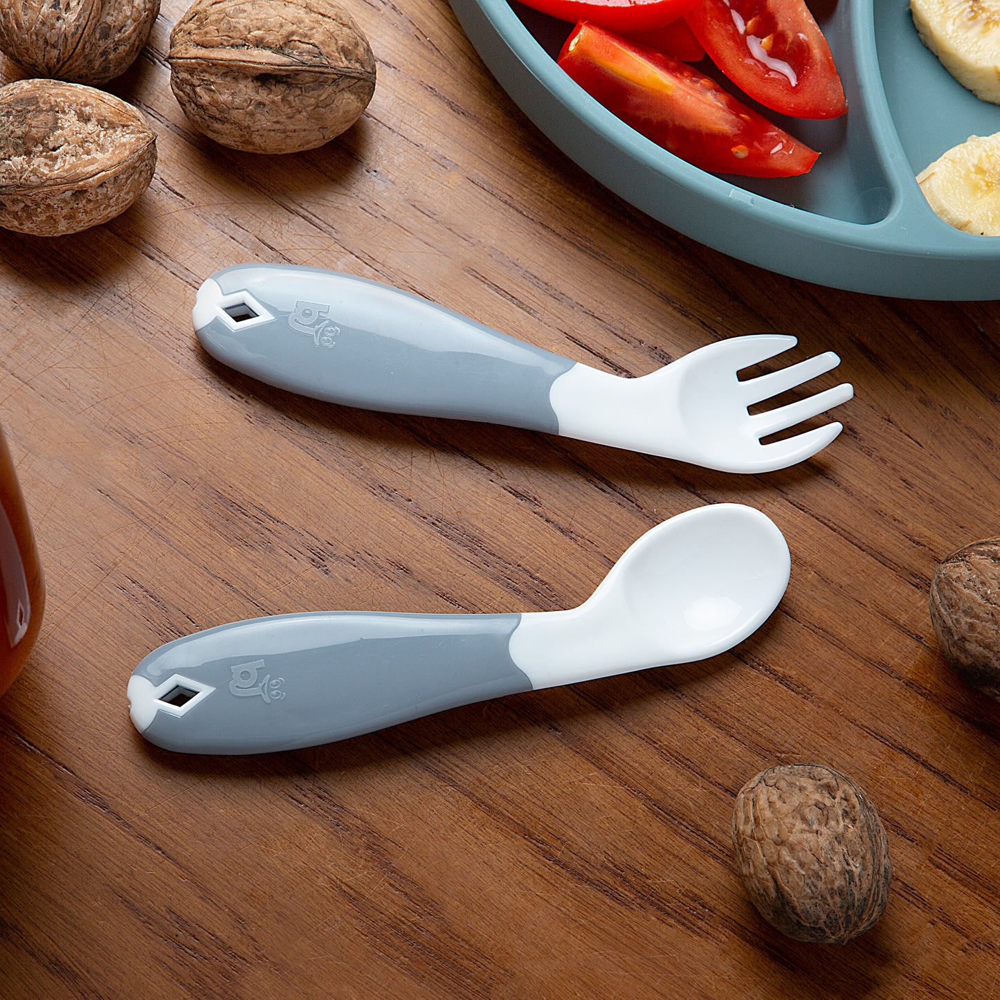 Babyjem plastic angled fork & spoon set