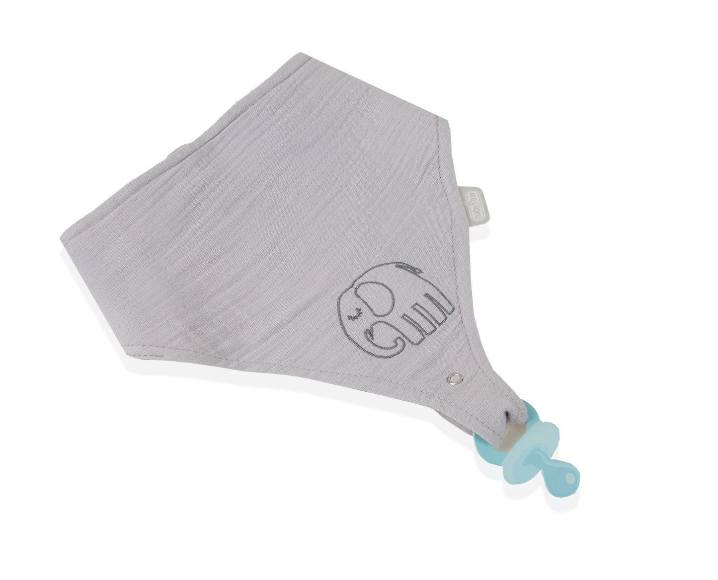 Babyjem 837 muslin bib with pacifier hanger